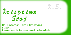 krisztina stoj business card